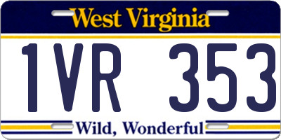 WV license plate 1VR353