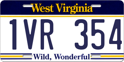 WV license plate 1VR354