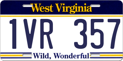 WV license plate 1VR357