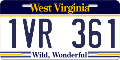 WV license plate 1VR361