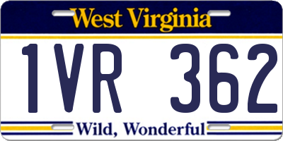 WV license plate 1VR362