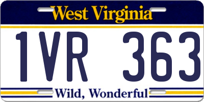 WV license plate 1VR363