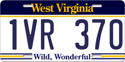 WV license plate 1VR370