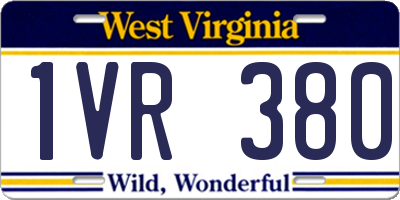 WV license plate 1VR380