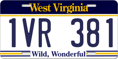 WV license plate 1VR381