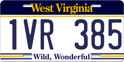 WV license plate 1VR385