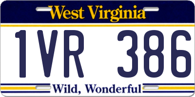 WV license plate 1VR386