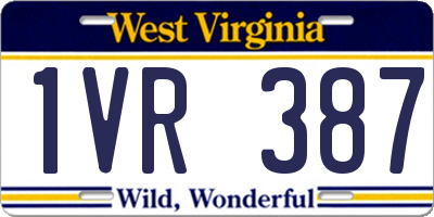 WV license plate 1VR387