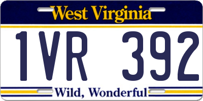 WV license plate 1VR392