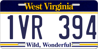 WV license plate 1VR394