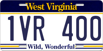 WV license plate 1VR400