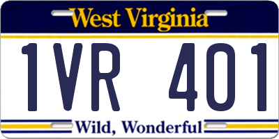 WV license plate 1VR401