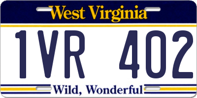 WV license plate 1VR402