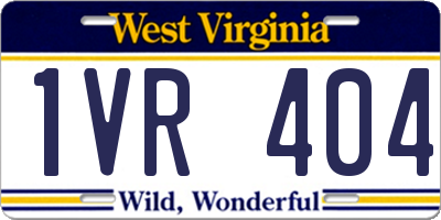 WV license plate 1VR404
