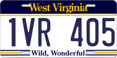 WV license plate 1VR405