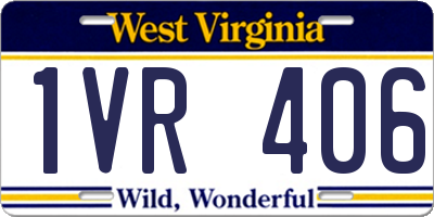 WV license plate 1VR406
