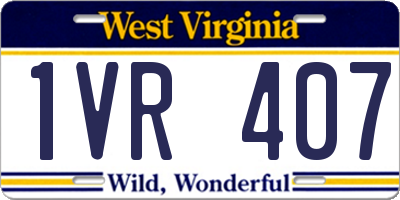 WV license plate 1VR407