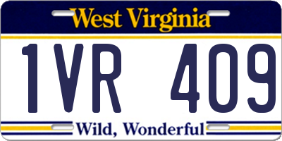 WV license plate 1VR409