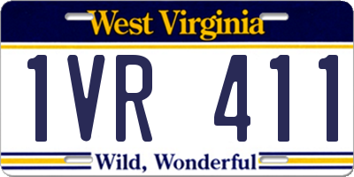 WV license plate 1VR411