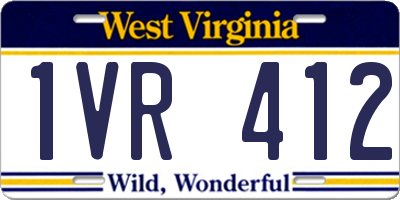 WV license plate 1VR412
