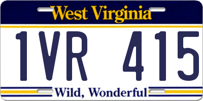 WV license plate 1VR415