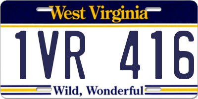WV license plate 1VR416