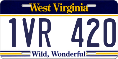 WV license plate 1VR420
