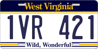 WV license plate 1VR421