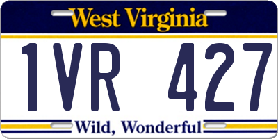 WV license plate 1VR427
