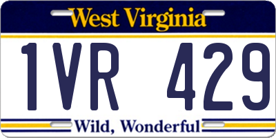 WV license plate 1VR429