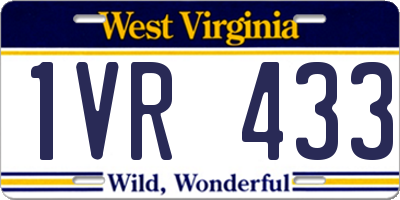 WV license plate 1VR433