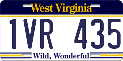 WV license plate 1VR435