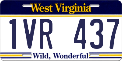 WV license plate 1VR437