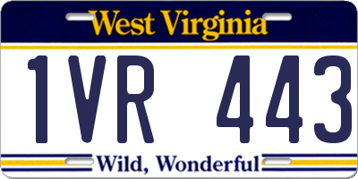 WV license plate 1VR443