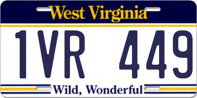 WV license plate 1VR449