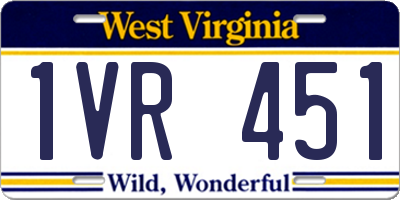 WV license plate 1VR451