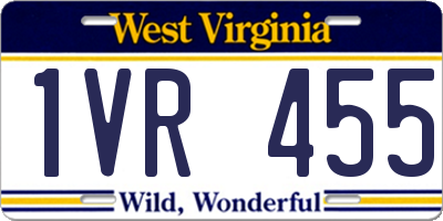 WV license plate 1VR455
