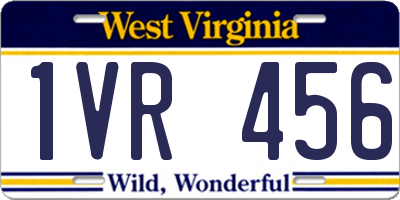 WV license plate 1VR456