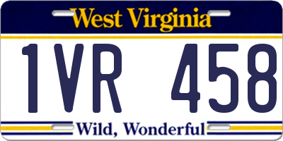 WV license plate 1VR458