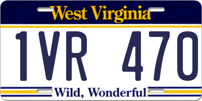 WV license plate 1VR470