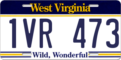 WV license plate 1VR473