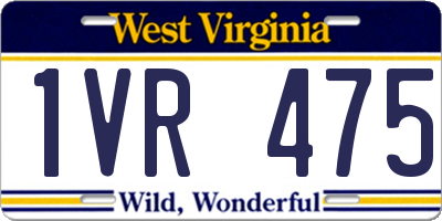 WV license plate 1VR475