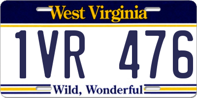 WV license plate 1VR476