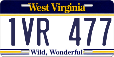 WV license plate 1VR477