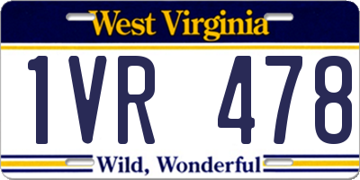 WV license plate 1VR478