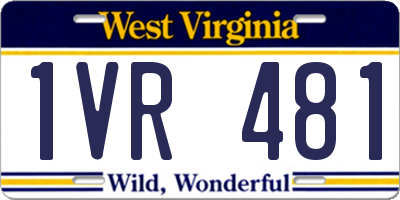 WV license plate 1VR481