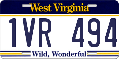 WV license plate 1VR494