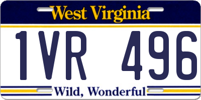WV license plate 1VR496