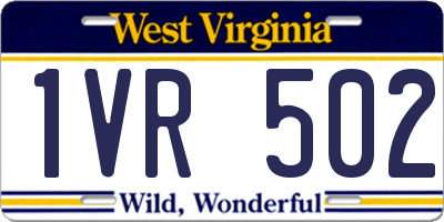 WV license plate 1VR502