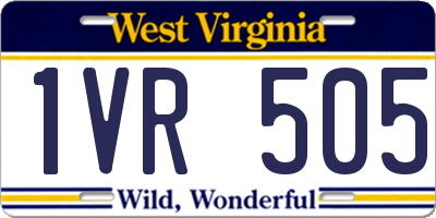 WV license plate 1VR505